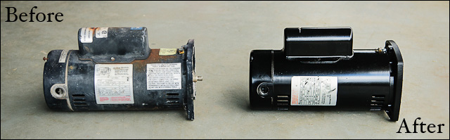 Image of Pumps showing before and after service